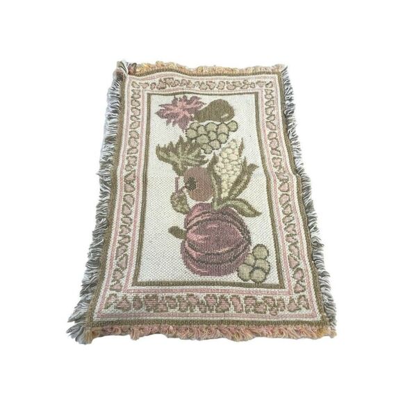 Unbranded Other - Fall Harvest Colors Table Centerpiece Thanksgiving Tapastry Woven Pumpkins Fruit